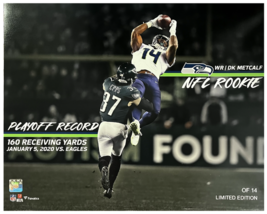 D.K. Metcalf Unsigned Playoff Rookie Record Stat 16&quot; x 20&quot; Photograph LE 14 - $49.95