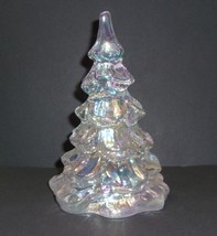 Fenton Glass Crystal Carnival Iridized Christmas Tree Figurine Holiday USA Made - £107.92 GBP