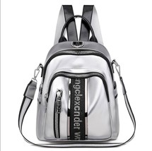 Silver Multifunction Multiple Zipper Pockets Pu Leather Travel Bags High Quality - £38.27 GBP