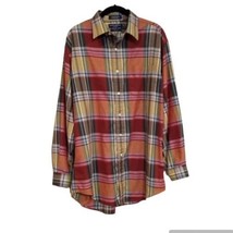 Daniel Cremieux Classics Shirt Long Sleeve Multicolor Greens &amp; Reds Perfect Cond - £7.10 GBP