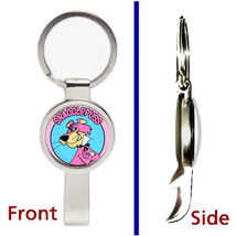 Snagglepuss cartoon Pendant or Keychain silver tone secret bottle opener - $12.47