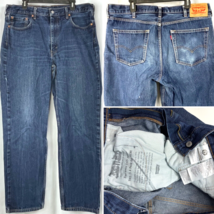 Levis 550 Stonewashed Loose Tapered Denim Blue Jeans Mens size 38 x 33 T... - $35.58
