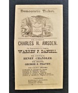1890 antique POLITICAL DEMOCRATIC campaign New Hampshire TICKET Chas AMS... - £70.36 GBP