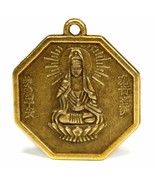 KWAN YIN FENG SHUI CHARM 1&quot; Chinese Metal Pendant Bagua Protection Good ... - $9.53 CAD