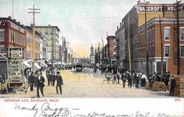 Genesee Avenue Saginaw Michigan 1909 postcard - £6.26 GBP