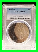 Unique 1885 O Morgan Dollar MS 65 PCGS Double Sided Crescent Toning - Ying Yang - £233.70 GBP