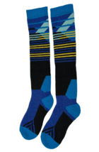 Ski Socks Merino Wool (70%) Blend Children 8-12 Years Medium Blue Black - $8.91
