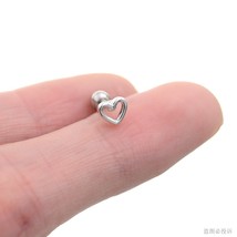 2Pcs MiInlaid Zircon Heart Crown Helix Piercing Tragus Stud Star Moon Cartilage  - £10.52 GBP