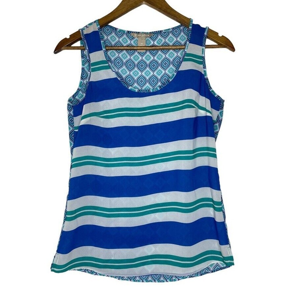 Banana Republic Blue Green Striped Sleeveless Tank Top Shirt Size XS Wom... - $15.00