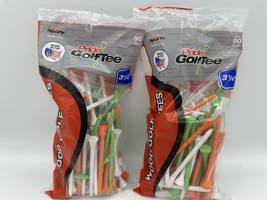 2 Bags: Pride Golf Tees 3 1/4&quot; Green Orange White Wood Tees Multicolor 180 Tees! - $18.99