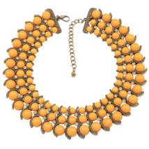 Vintage Mustard Yellow Graduated Bead Rhinestone Accent Collar Choker Ne... - £47.62 GBP