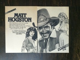 Vintage 1982 Matt Houston Two Page Original TV Series Premier Ad 721 - £5.22 GBP