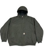 Carhartt Quick Duck 3XL Green Jacket W/ Hood 10001 307 - £61.78 GBP