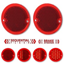 54 55 56 57 58 59 Chevy Stepside Pickup Truck LED Sequential Tail Lamp Lens Pair - £67.65 GBP