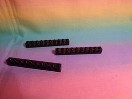 LEGO 3 Black Technic Beam Building Holed Bricks Parts - £1.44 GBP