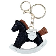 Do Everything In Love Vegan Leather Rocking Horse Key Ring Black - $13.86