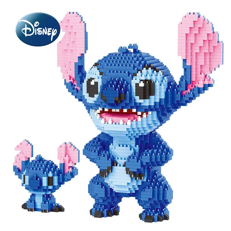 Disney&#39;s  Stitch Miniature Building Blocks DIY Cute Cartoon 3D Model 22cm - £22.83 GBP+