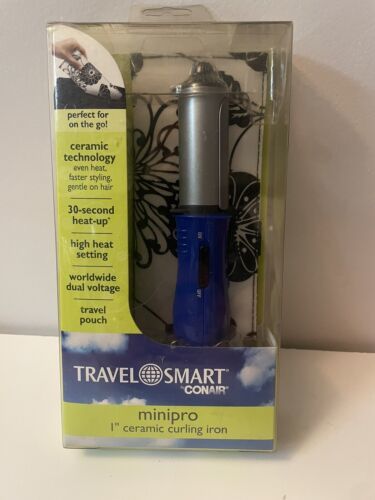 Primary image for New Conair Mini 1-Inch Ceramic Travel Curling Iron by Travel Smart, Blue