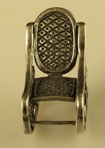 Vtg Sterling Signed 925 Detailed 3D Figure Weave Ornate Rocking Chair Mi... - £33.30 GBP