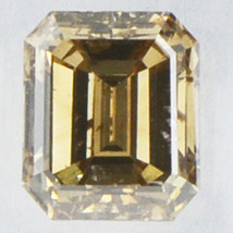 Emerald Shape Diamond Fancy Brown Color Real Loose 1.35 Carat I1 IGI Certificate - £1,530.55 GBP