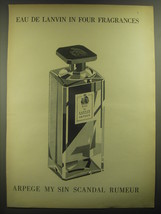 1947 Lanvin Arpege Perfume Ad - Eau de Lanvin in four fragrances - £13.82 GBP