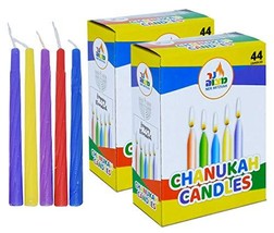 2-Pack Colorful Chanukah Candles - Standard Size Fits Most Menorahs - Premium Qu - £6.37 GBP