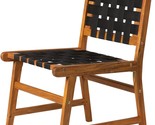 Armless Side Patio Dining Chairs, Black, Patio Sense Sava Indoor-Outdoor. - £92.41 GBP