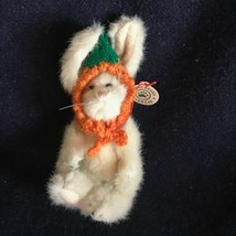 Gently Used Boyd’s Bears Cream Plush Jointed Easter Bunny Rabbit in Knit Carrot  - $11.29