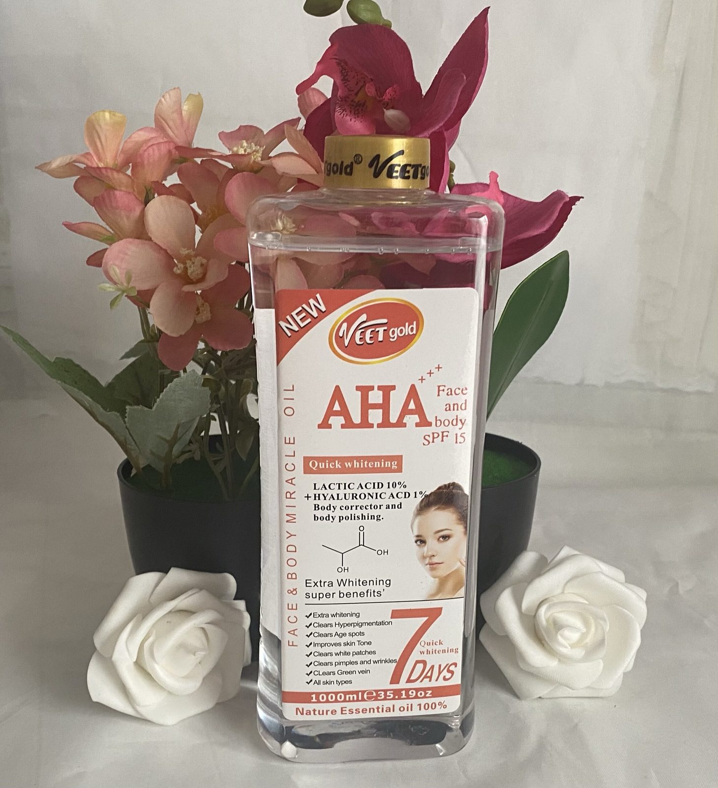 Veet Gold whitening corrector body oil AHA with spf15