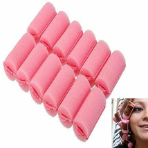 12 Medium Soft Foam Cushion Hair Rollers Curlers Salon Styling Waves Curls 2.4" - £15.97 GBP