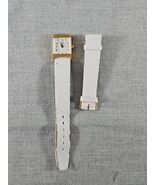 Geneva Quartz Ladies Watch, Rectangular Face/White Band Leather, Needs B... - $274.97 MXN