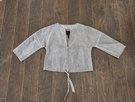 BCBG Max Azria Womens Emil Faux Suede Cropped Jacket Grey Dusk Size XS  - $34.65