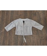 BCBG Max Azria Womens Emil Faux Suede Cropped Jacket Grey Dusk Size XS  - $644.61 MXN