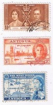 Stamps Antigua Coronation x 2 West Indies Federation Used - $0.72