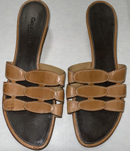 Cole Haan Estrella D12227 Light Brown Camel Leather mules Sandals 10B Brazil - £20.29 GBP