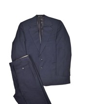 Lamberti Suit Mens 40 Navy Solid Jacket &amp; Pants Wool 36x27 Italy Made Vi... - £56.96 GBP