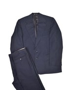 Lamberti Suit Mens 40 Navy Solid Jacket &amp; Pants Wool 36x27 Italy Made Vi... - £56.94 GBP