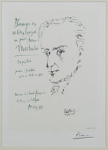&quot; Hommage Au Poete Anotnio Machado &quot; Par Picasso Signée Lithographie 9 &quot; x6 1/2 - £1,497.88 GBP