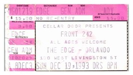 Front 242 Ticket Stub December 19 1993 Orlando Florida - £27.31 GBP