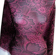 Sample Cut Fuchsia Blakc Floral Nylon Triple Mesh Lycra Stretch Fabric 1 Yd 9 in - £19.14 GBP