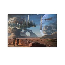 Landscape Poster Sci-fi Variety Room Unframed Interior Canvas 18x12 Inch 2-Piece - $12.99