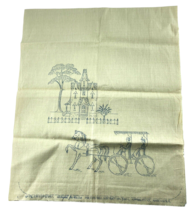 Vogart Embroidery Scarf Canvas Vintage Horse Drawn Buggy 1900s Scene 736 - $13.32