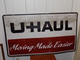Vintage U Haul Moving Made Easier Double Sided Metal Sign - $173.25