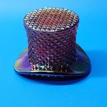 Vintage Westmoreland Iridescent Amethyst Carnival Glass Top Hat Toothpic... - £19.42 GBP