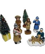 Christmas Village Accessories Lot of 7 Figures Assorted Pieces As shown ... - £15.64 GBP