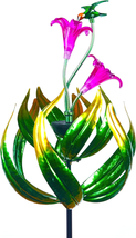 Solar Hummingbird Tulips 69 Inch Wind Catcher for Yard Kinetic Wind Spinner with - £68.99 GBP
