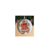 CLAY DOUGH HOLIDAY GINGERBREAD GIRL ON METAL COOKIE TRAY CHRISTMAS ORNAMENT - £7.09 GBP