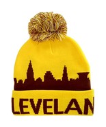 Cleveland Adult Size Winter Knit Beanie Hats (Gold/Wine Skyline) - £11.95 GBP