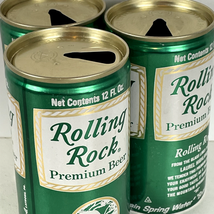 Rolling Rock Beer Can Lot (3) Vintage Green 12 Fl Oz Aluminum Collectible - $10.44