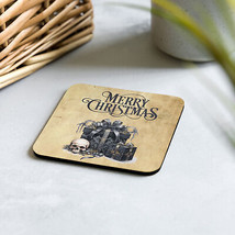 1Pc Vintage Look Cork-back Coaster With Gothic Christmas Design - £11.68 GBP